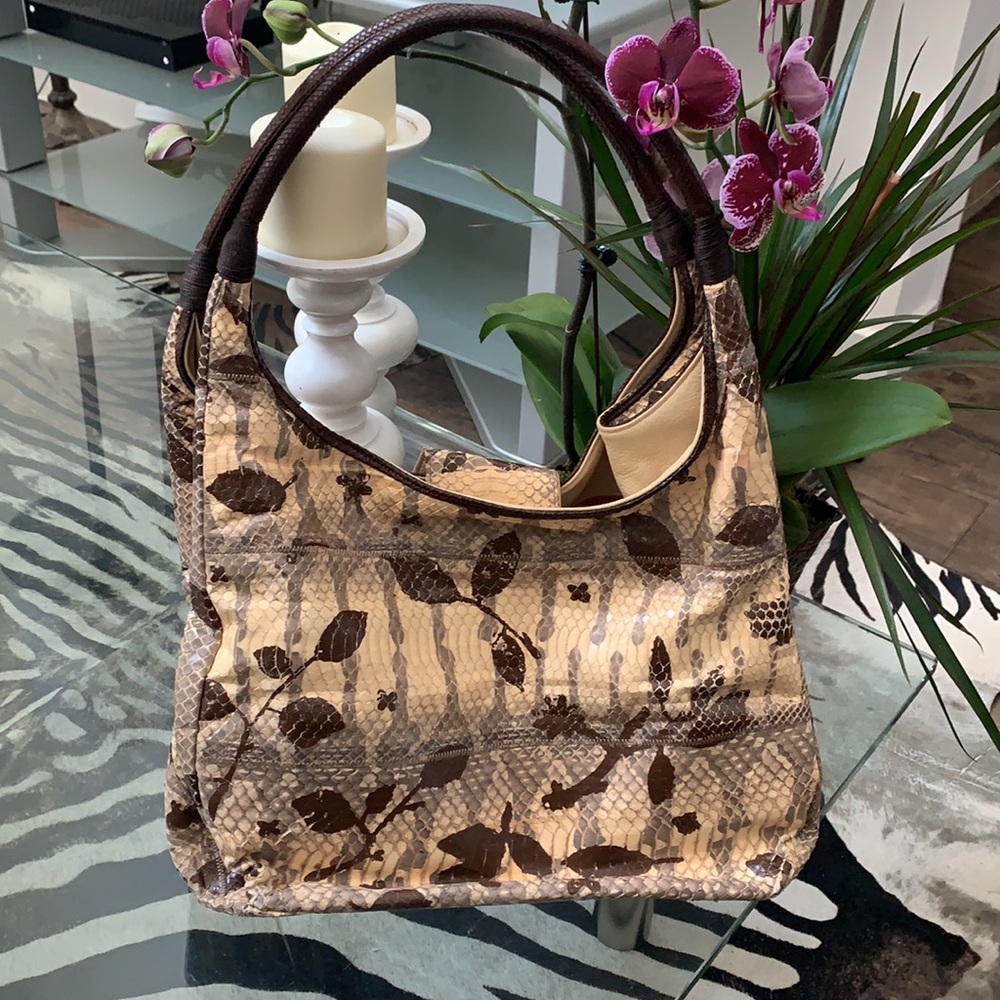 Carlos Falchi Vintage Luxe Snakeskin Tote